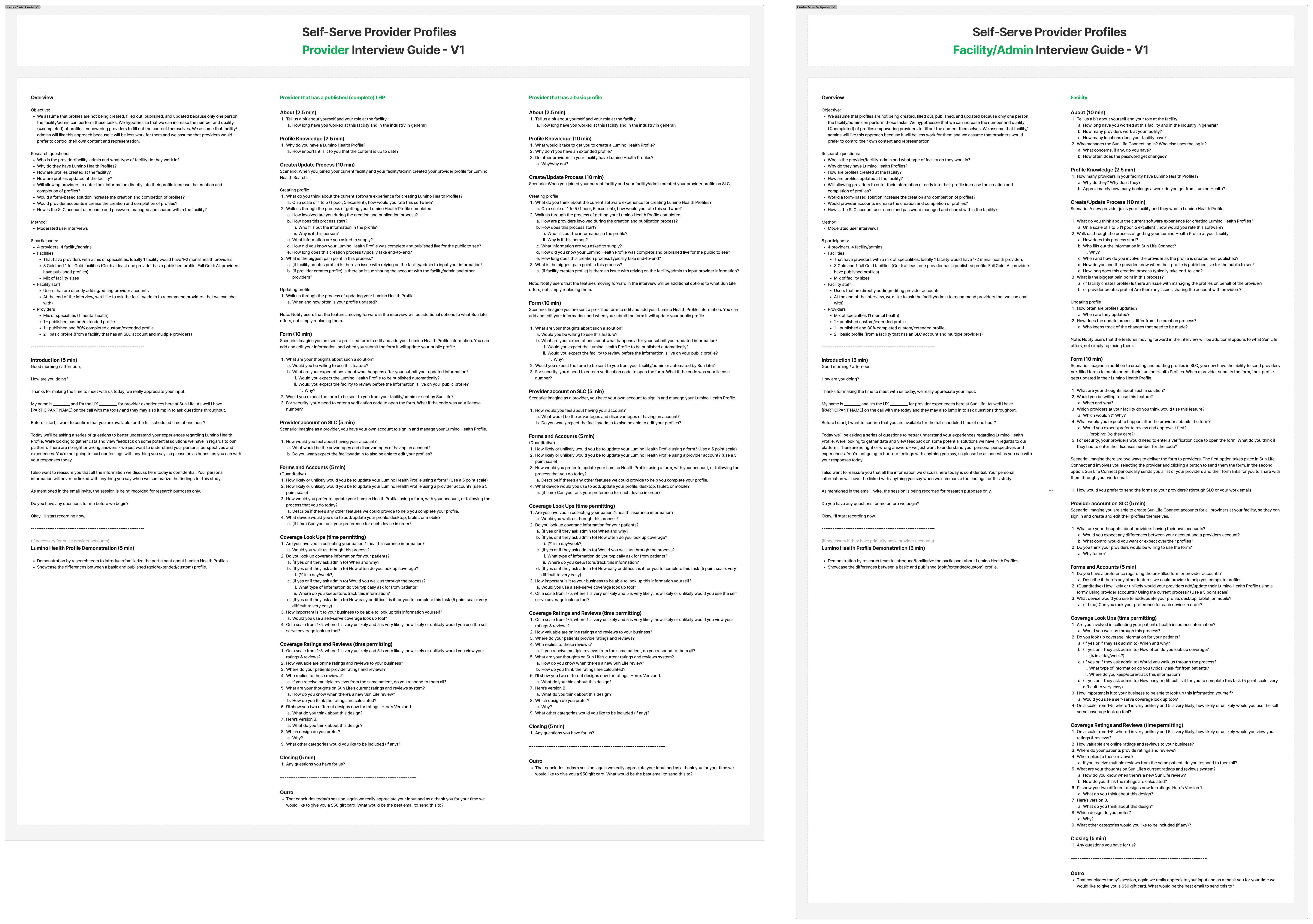 All scripts for the moderated interview